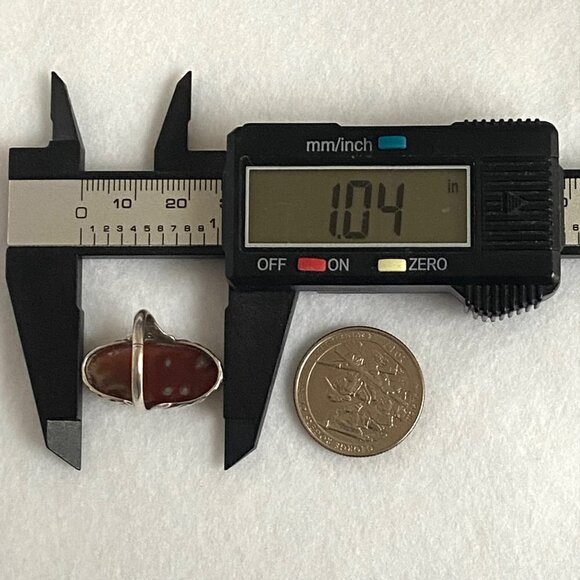 VTG Sterling Silver 925 Oval Bezel Set Ocean Jasper Split Shank Ring Sz 5.75 - Picture 13 of 16